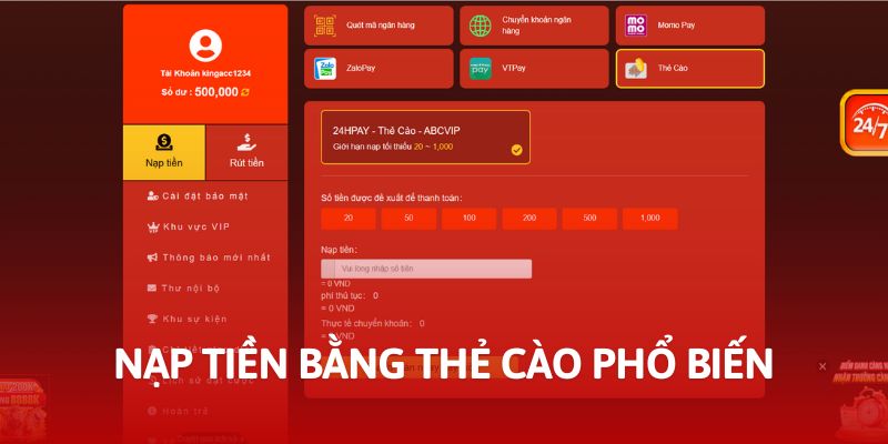 Nạp tiền ABC8 bằng thẻ cao chính là chân ái